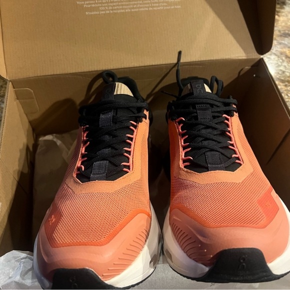 On Running Men's Coral and Black Sneakers - Picture 2 of 2